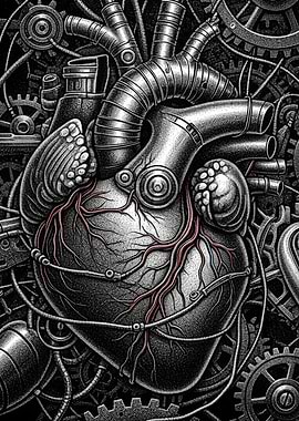 Steampunk Mechanical Heart with Gears