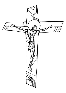 Jesus Christ Crucifixion Line Art