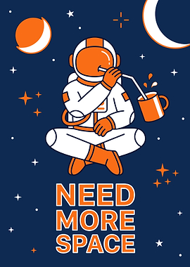 Astronaut drinking in space