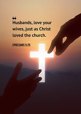 Christian love quote with cross