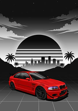 Red BMW M3 E46