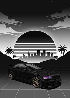 Black BMW M3 E46