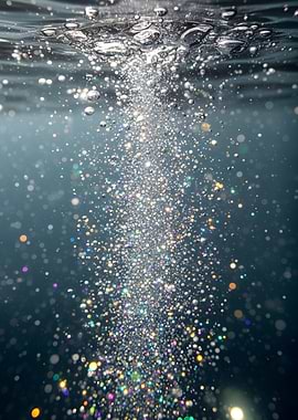 Underwater Glittering Bubbles