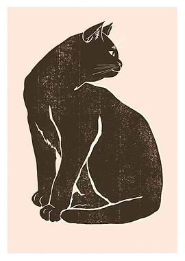 Black Cat Sitting Profile