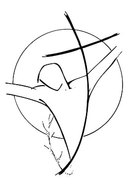 Abstract Cross and Circle Symbol