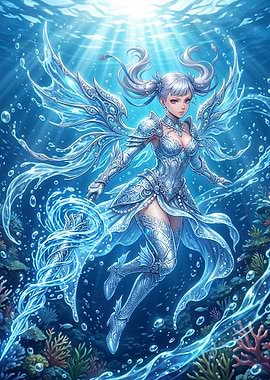 Water Fairy in Underwater Realm