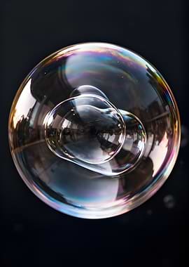 Close-up of iridescent soap bubbles