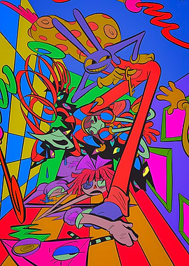 Surreal Cartoon Characters in Vibrant Colors