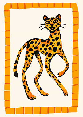 Playful Leopard Art Print