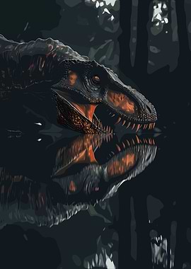 Dinosaur Reflection in Water