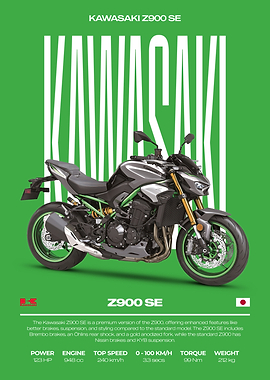 Kawasaki Z900 SE Motorcycle Poster