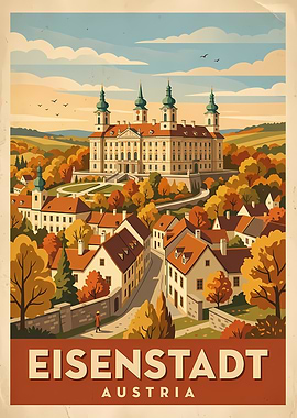 Eisenstadt Austria Vintage Travel Poster