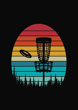 Disc Golf Sunset Vintage Graphic