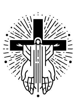 Jesus Christ on the Cross with Hands