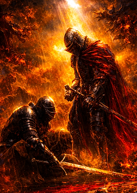 Knights in Fiery Battle