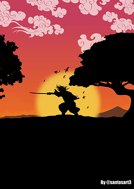 Samurai Warrior at Sunset