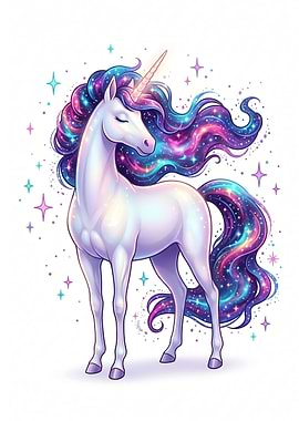 Magical Unicorn with Galaxy Mane