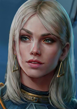 Digital Painting of a Woman with Blonde Hair