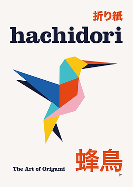No22 Hachidori Origami Geometric Poster