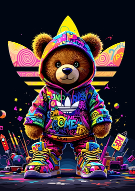 Graffiti Bear with Adidas Logo