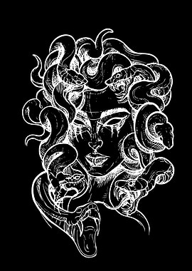Medusa with Snakes Hair