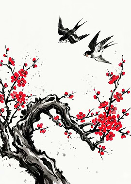 Swallows and Plum Blossoms