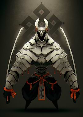 Samurai Warrior with Swords