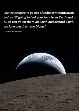 Earthset Artemis 2 'We love you from the Moon'