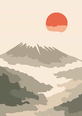 Minimalist Mount Fuji Sunrise