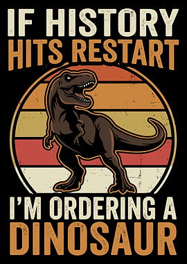 Funny Dinosaur Retro Sunset