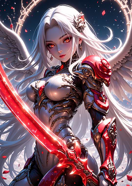 Angelic Warrior with Red Sword