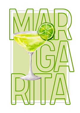Margarita Cocktail with Text Art