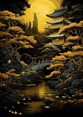 Golden Pagoda Landscape