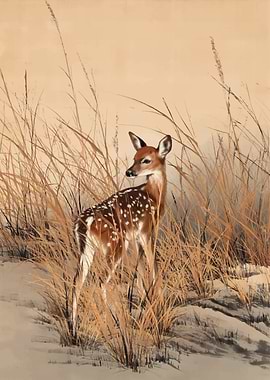 Fawn in Tall Grass