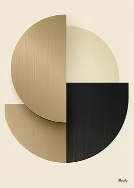 Luxury Art Deco Overlapping Geometry – Minimal Gold and Black Abstract