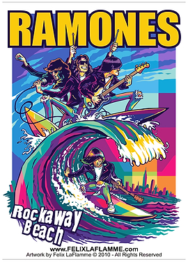 Ramones Rockaway Beach Surf Art