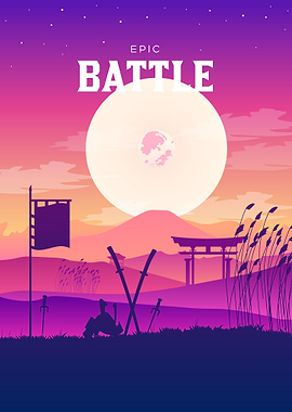 Epic Battle Samurai Sunset