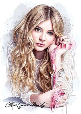 Chloë Grace Moretz Watercolor Portrait