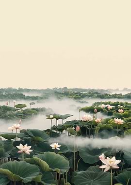 Misty Lotus Pond
