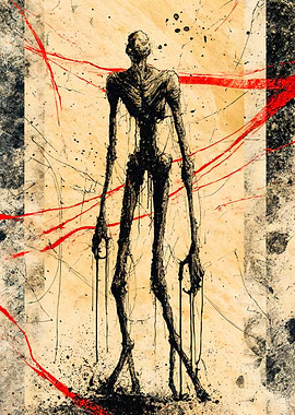 Tall Spindly Creepy Monster Illustration