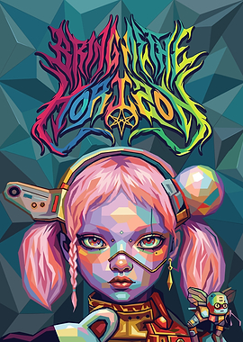 Cyberpunk Girl with Robot Companion