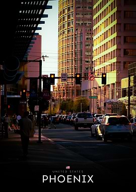 Phoenix Cityscape with Traffic