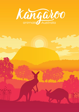Kangaroo Sunset Landscape