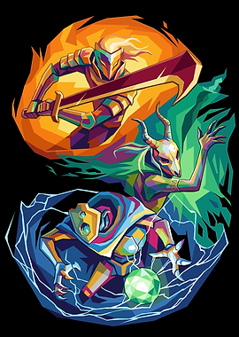 Fantasy Warriors in Elemental Combat