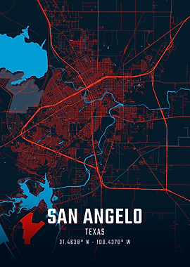 San Angelo Texas City Map