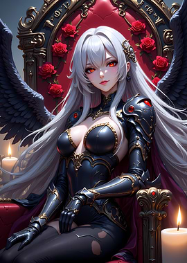 Dark Angel Queen on Throne