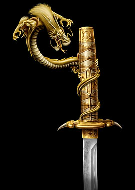 Golden Dragon Katana