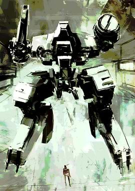 Giant Mech and Soldier