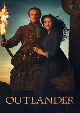 Outlander Poster with Couple and Torch