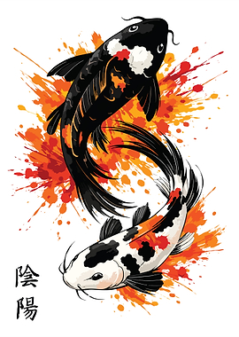 Koi Fish Watercolor Art